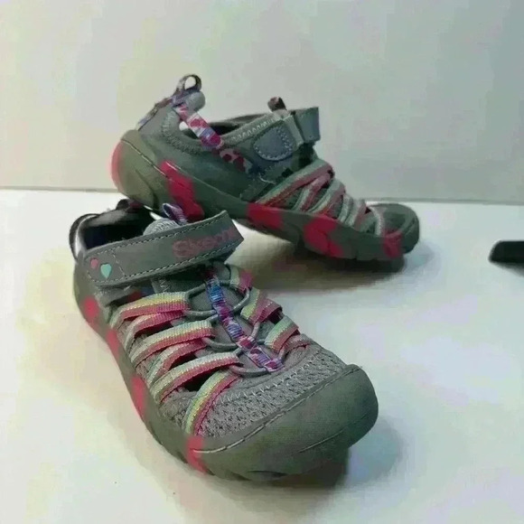 Skechers Sandal Shoes Girls Sz 11 Gray Multi Color - Picture 3 of 9